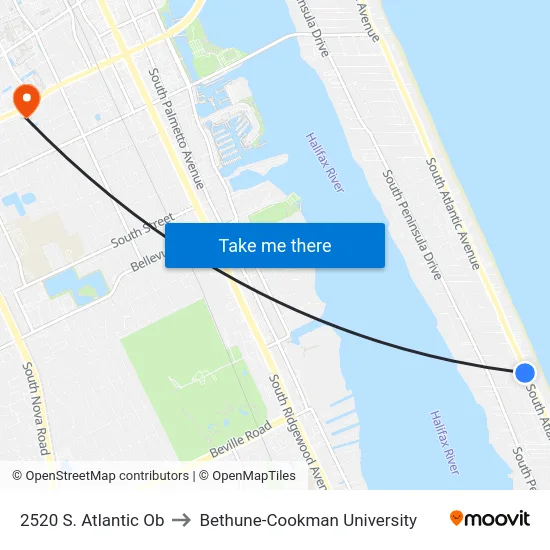 2520 S. Atlantic Ob to Bethune-Cookman University map