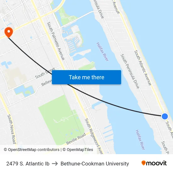 2479 S. Atlantic Ib to Bethune-Cookman University map