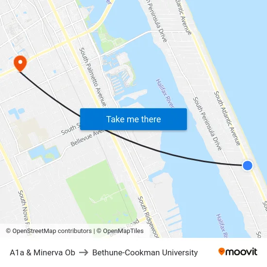 A1a & Minerva Ob to Bethune-Cookman University map
