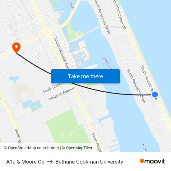 A1a & Moore Ob to Bethune-Cookman University map