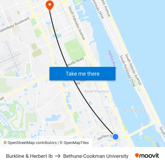 Burkline & Herbert Ib to Bethune-Cookman University map
