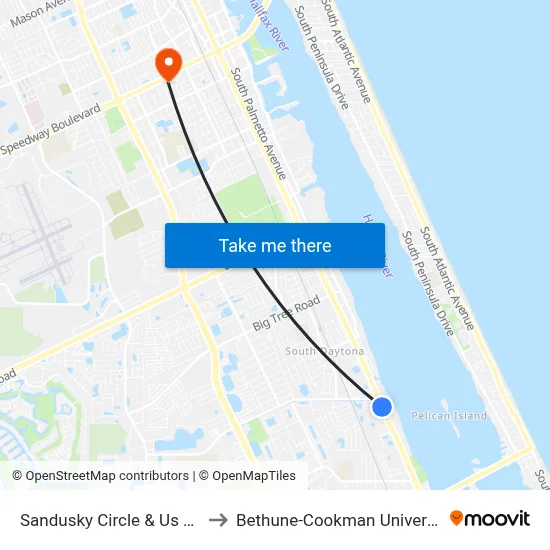 Sandusky Circle & Us 1 Ib to Bethune-Cookman University map