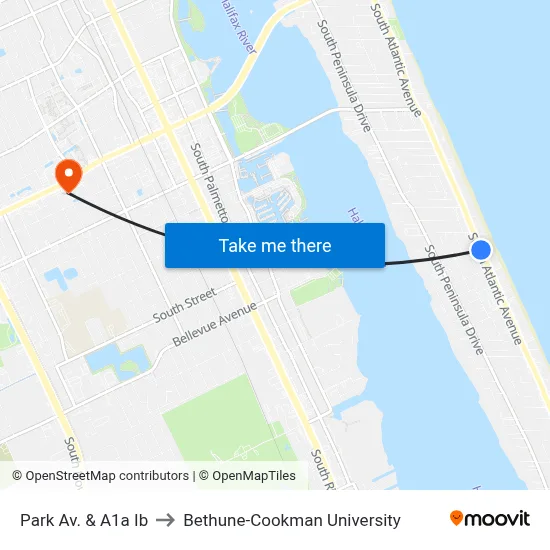 Park Av. & A1a Ib to Bethune-Cookman University map