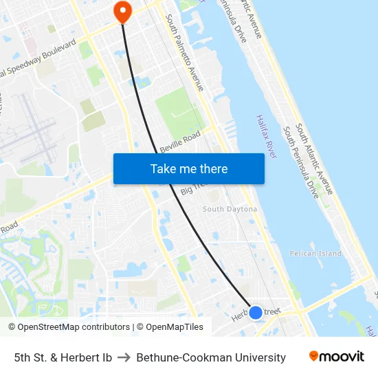 5th St. & Herbert Ib to Bethune-Cookman University map