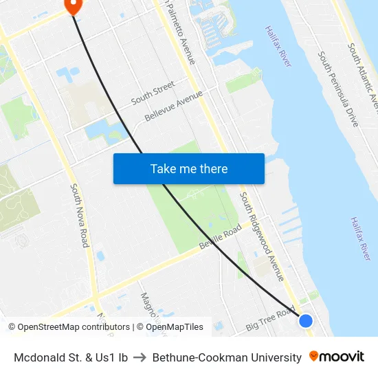 Mcdonald St. & Us1 Ib to Bethune-Cookman University map