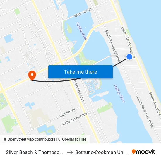 Silver Beach & Thompson Pl Ob to Bethune-Cookman University map