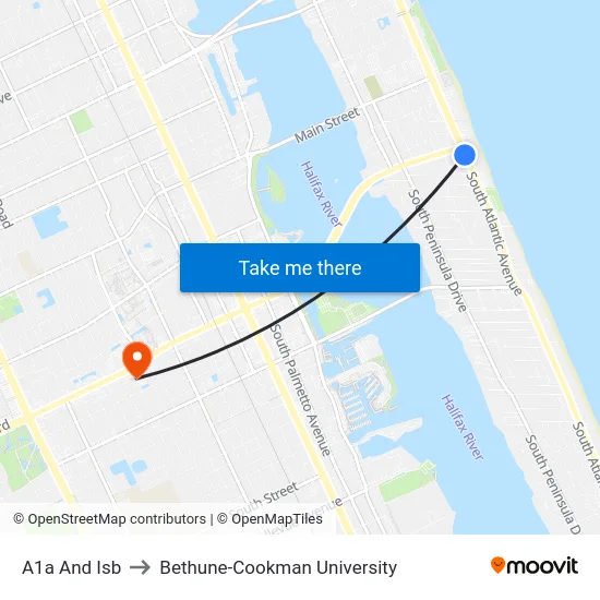A1a And Isb to Bethune-Cookman University map
