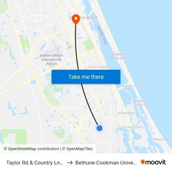 Taylor Rd.& Country Ln. Ob to Bethune-Cookman University map