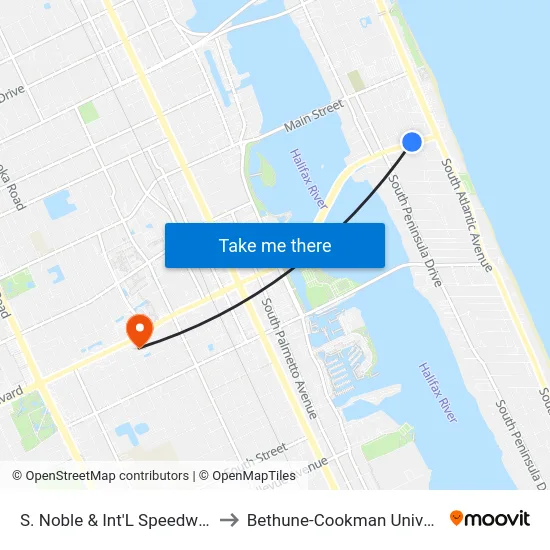 S. Noble & Int'L Speedway Ib to Bethune-Cookman University map
