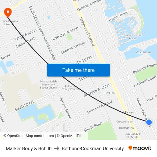 Marker Bouy & Bch Ib to Bethune-Cookman University map