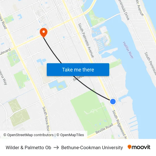 Wilder & Palmetto Ob to Bethune-Cookman University map