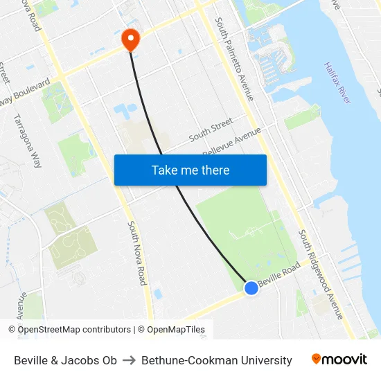 Beville & Jacobs Ob to Bethune-Cookman University map