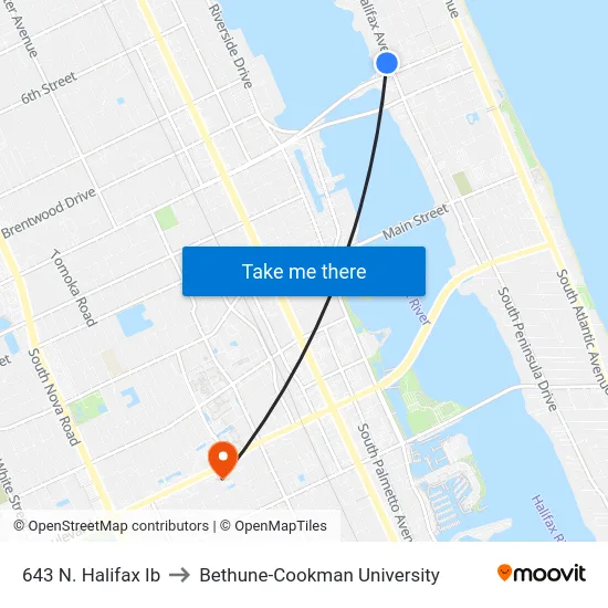 643 N. Halifax Ib to Bethune-Cookman University map