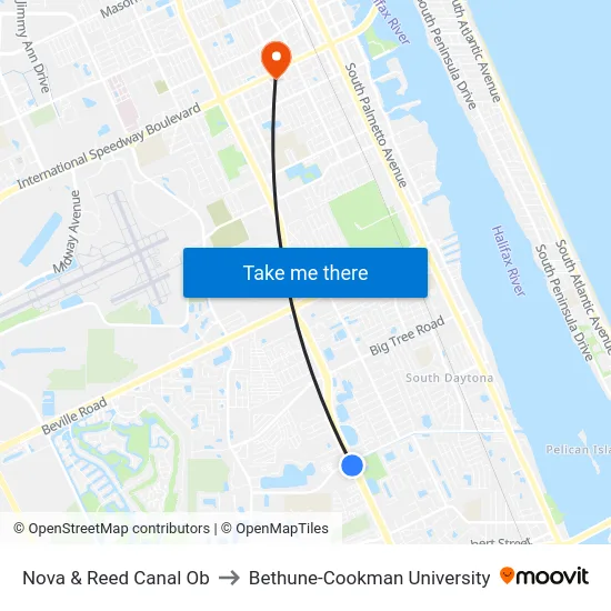 Nova & Reed Canal Ob to Bethune-Cookman University map