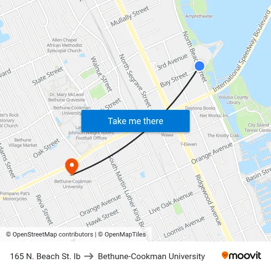 165 N. Beach St.  Ib to Bethune-Cookman University map