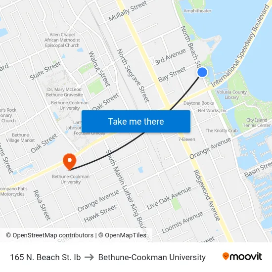 165 N. Beach St. Ib to Bethune-Cookman University map
