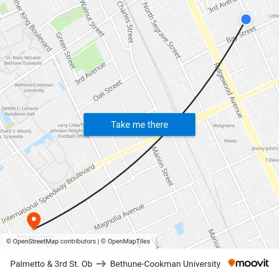 Palmetto & 3rd St. Ob to Bethune-Cookman University map
