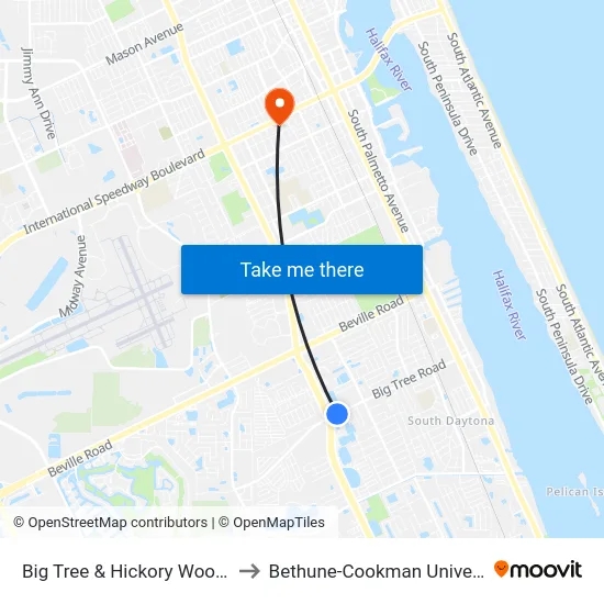 Big Tree & Hickory Wood Eb to Bethune-Cookman University map