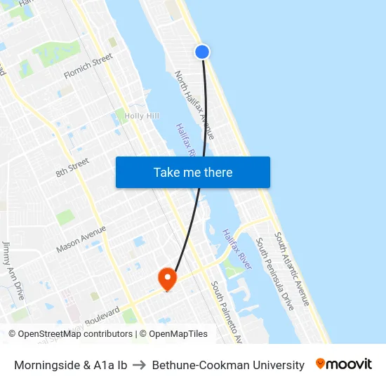 Morningside & A1a Ib to Bethune-Cookman University map