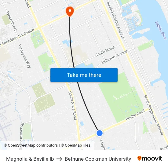 Magnolia & Beville Ib to Bethune-Cookman University map