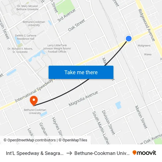 Int'L Speedway & Seagrave Ob to Bethune-Cookman University map