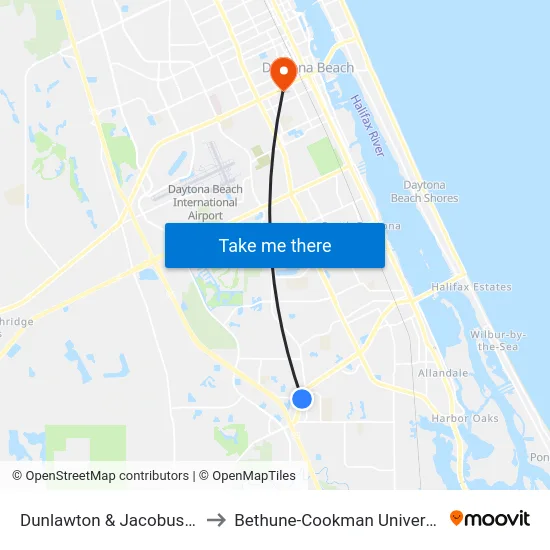Dunlawton & Jacobus Eb to Bethune-Cookman University map