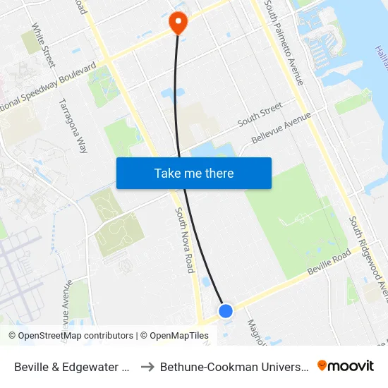 Beville & Edgewater Ob to Bethune-Cookman University map