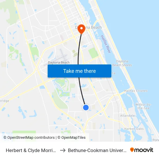 Herbert & Clyde Morris Ib to Bethune-Cookman University map