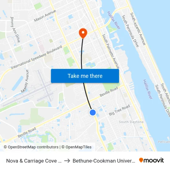 Nova & Carriage Cove Ob to Bethune-Cookman University map