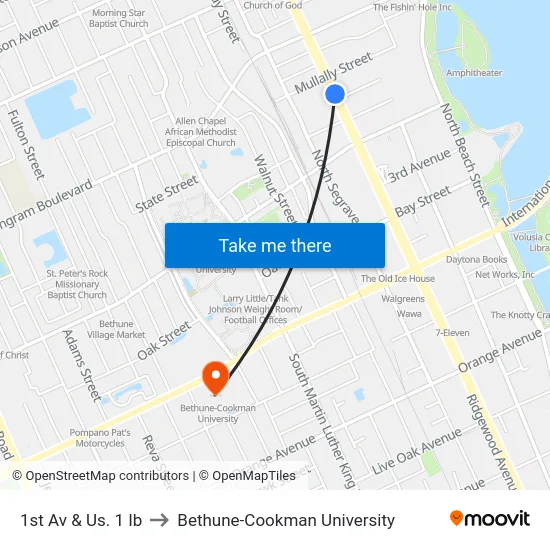 1st Av & Us. 1 Ib to Bethune-Cookman University map