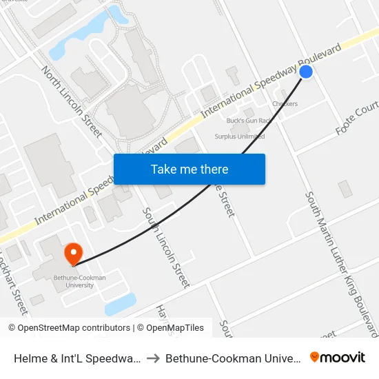Helme & Int'L Speedway Ib to Bethune-Cookman University map