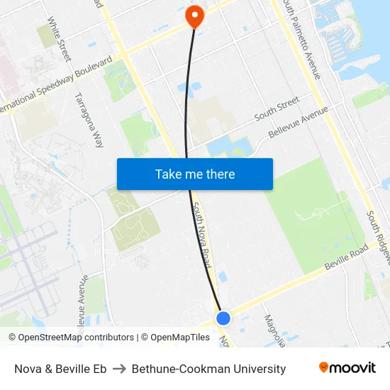 Nova & Beville Eb to Bethune-Cookman University map