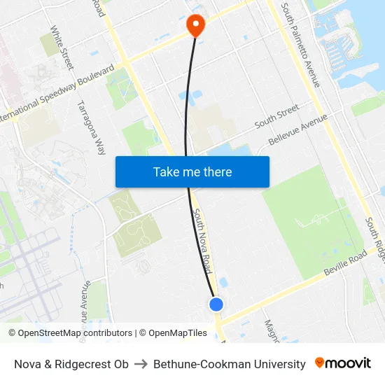 Nova & Ridgecrest Ob to Bethune-Cookman University map