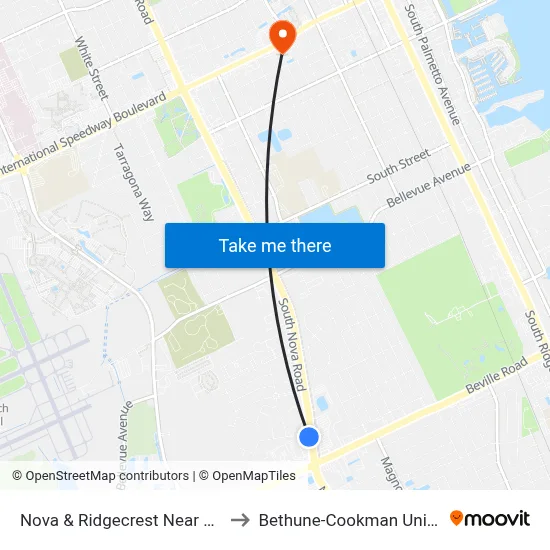 Nova & Ridgecrest Near Side Ob to Bethune-Cookman University map