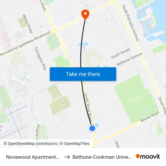 Novawood Apartments Ob to Bethune-Cookman University map