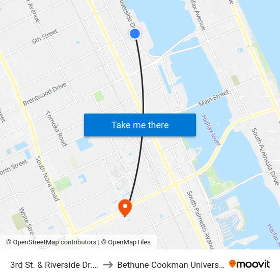 3rd St. & Riverside Dr. Ib to Bethune-Cookman University map