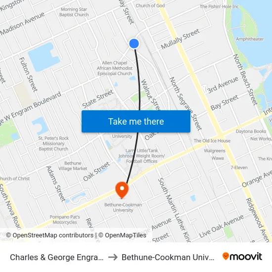 Charles & George Engram Ib to Bethune-Cookman University map