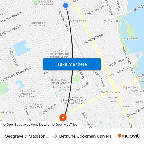 Seagrave & Madison Ib to Bethune-Cookman University map