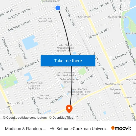 Madison & Flanders Ob to Bethune-Cookman University map