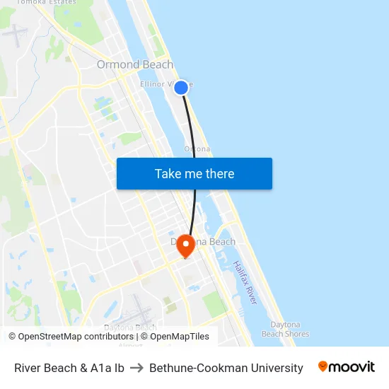 River Beach & A1a Ib to Bethune-Cookman University map