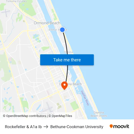 Rockefeller & A1a Ib to Bethune-Cookman University map