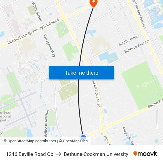 1246 Beville Road Ob to Bethune-Cookman University map