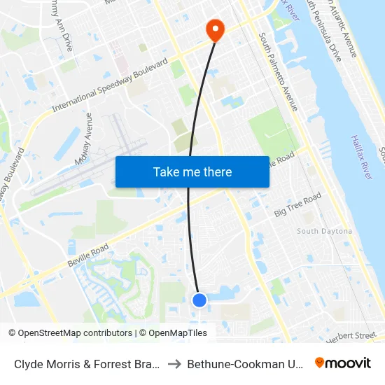 Clyde Morris & Forrest Branch S Ob to Bethune-Cookman University map