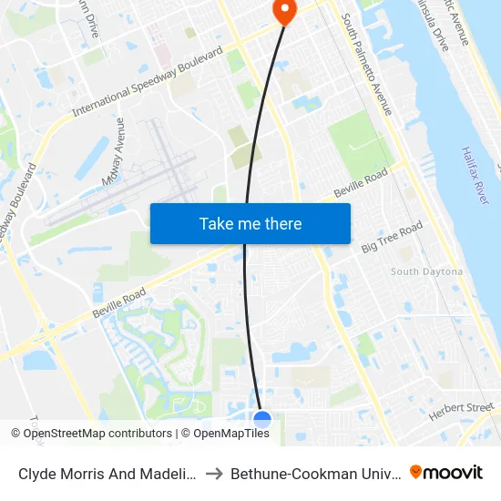 Clyde Morris And Madeline Ob to Bethune-Cookman University map