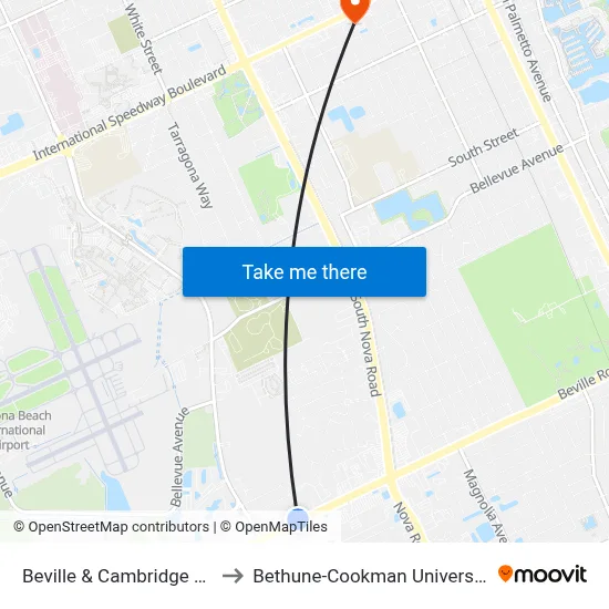Beville & Cambridge Ob to Bethune-Cookman University map