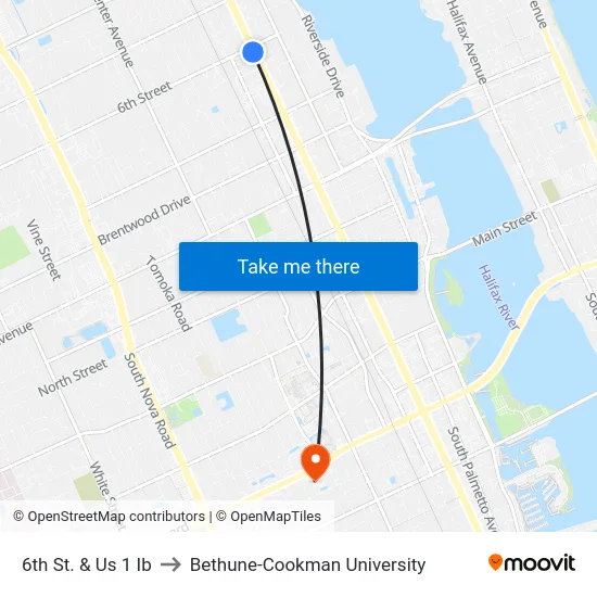 6th St. & Us 1 Ib to Bethune-Cookman University map