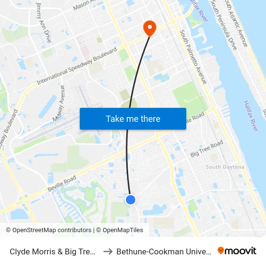Clyde Morris & Big Tree Ob to Bethune-Cookman University map