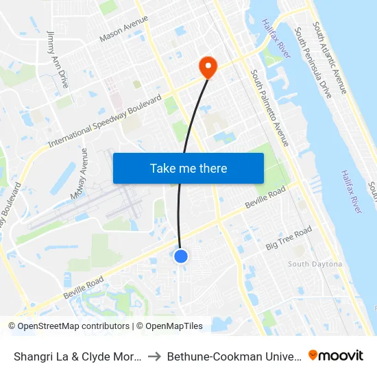 Shangri La & Clyde Moris Ib to Bethune-Cookman University map