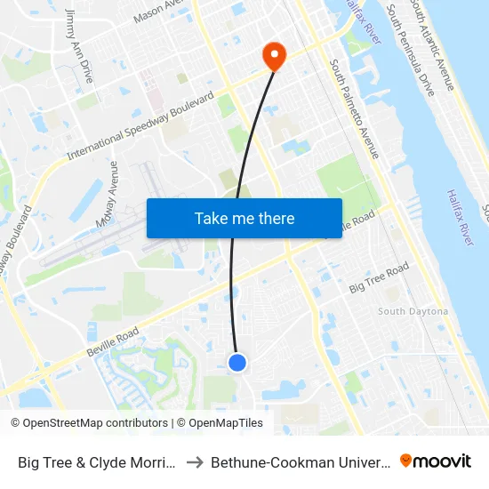 Big Tree & Clyde Morris Ib to Bethune-Cookman University map
