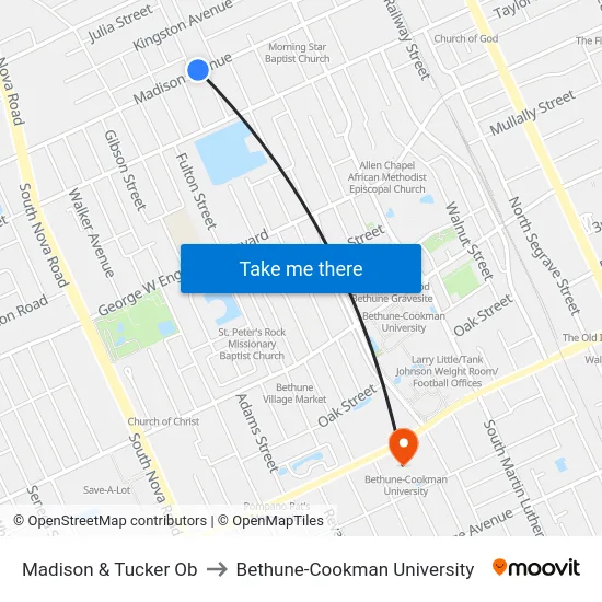 Madison & Tucker Ob to Bethune-Cookman University map
